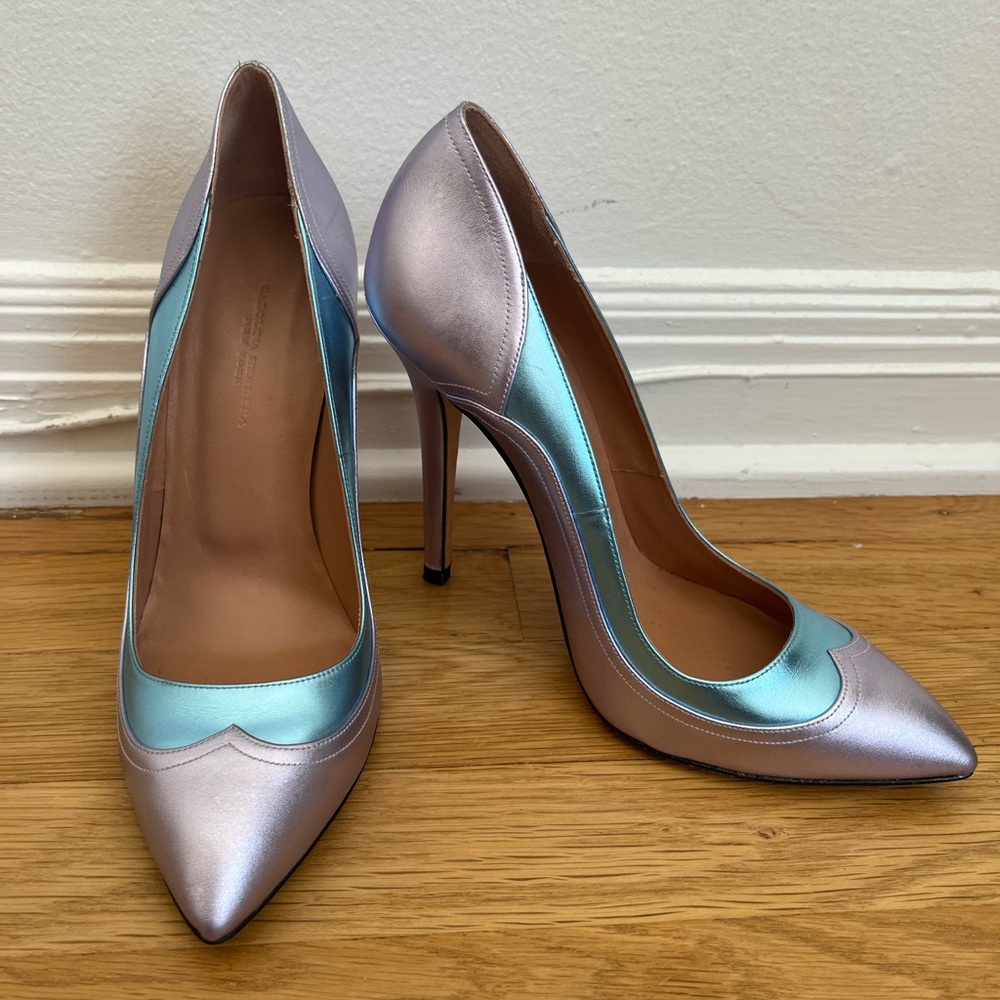 Carolina Herrera metallic heels